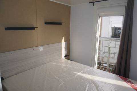 Chambre parentale du mobil home neuf 2 chambres TRIGANO Evo 35 2022