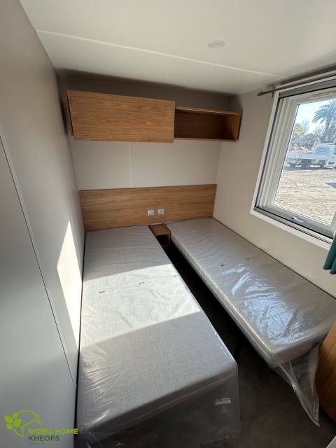 Chambre double du mobil home IRM HABITAT Violette 2024 - 3 chambres